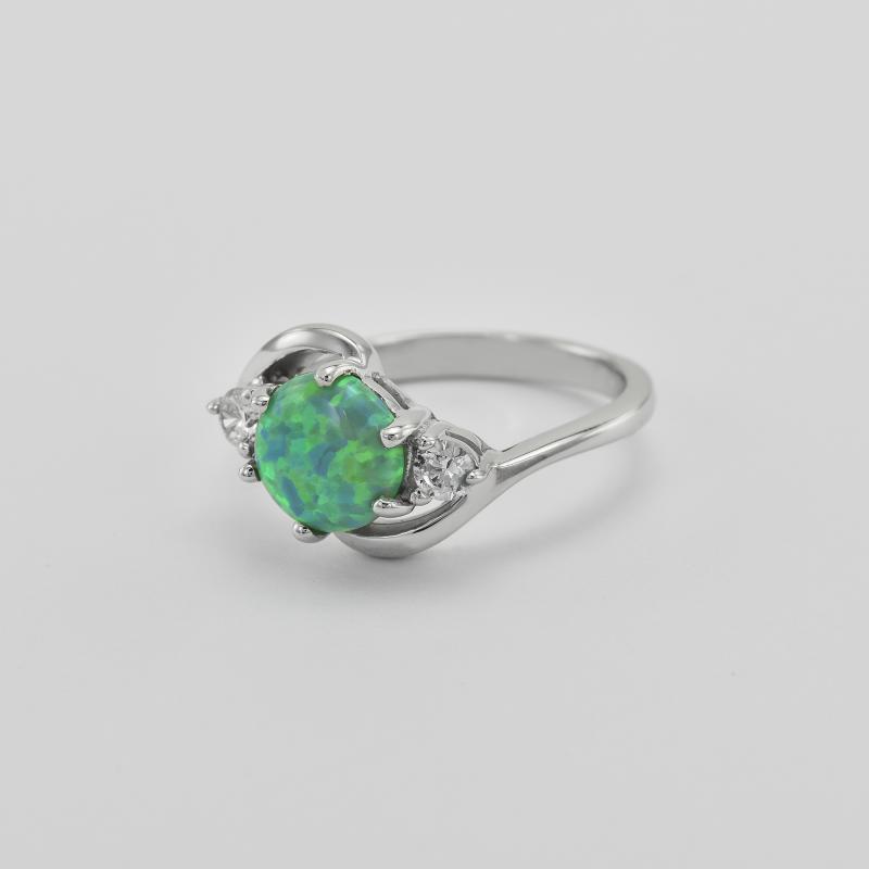 Silberner Ring mit grünem Topas 6326