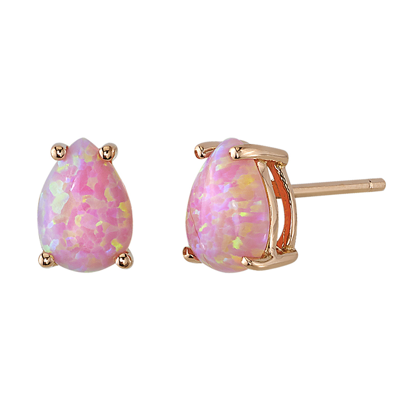 Ohrringe aus Roségold mit rosa Opalen Abidan