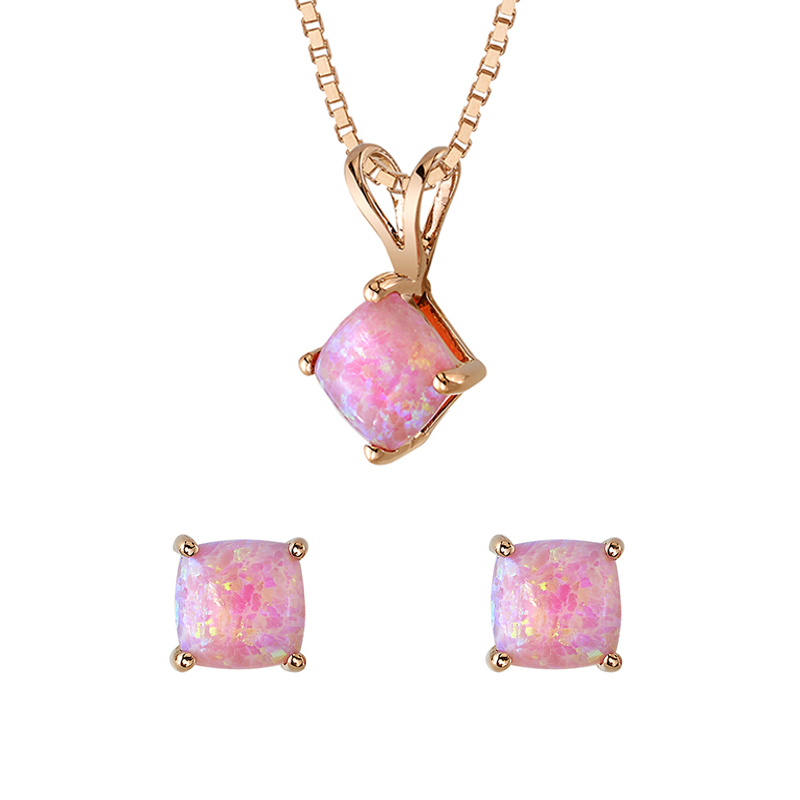 Kollektion aus Gold mit rosa Opalen Zehava