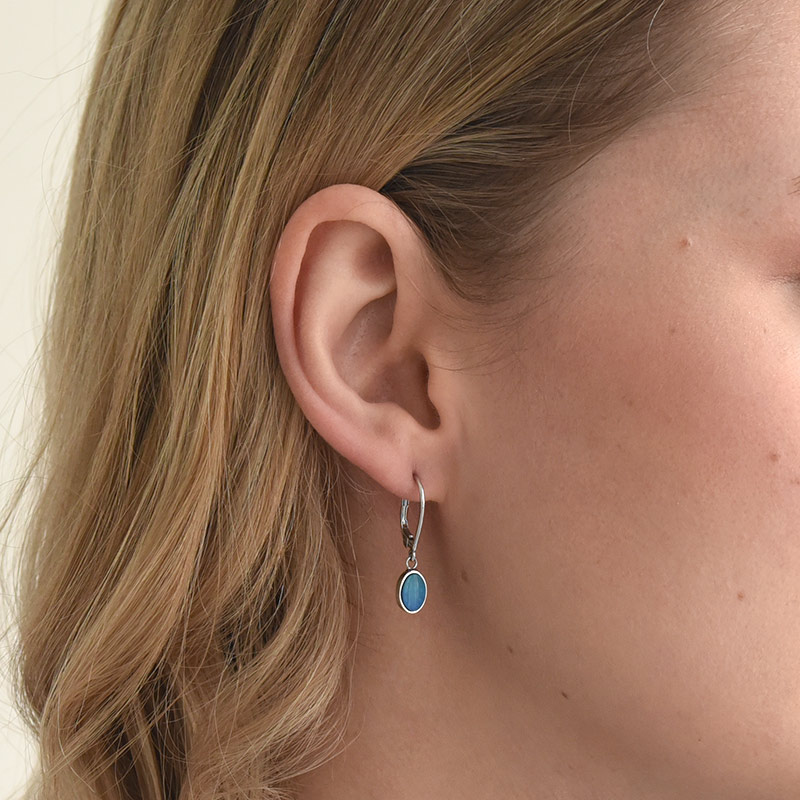 Goldene Ohrhänger mit blauen Opalen Margalo 72096