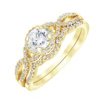 Set Verlobungsring und Eheringe mit Diamanten Dayla