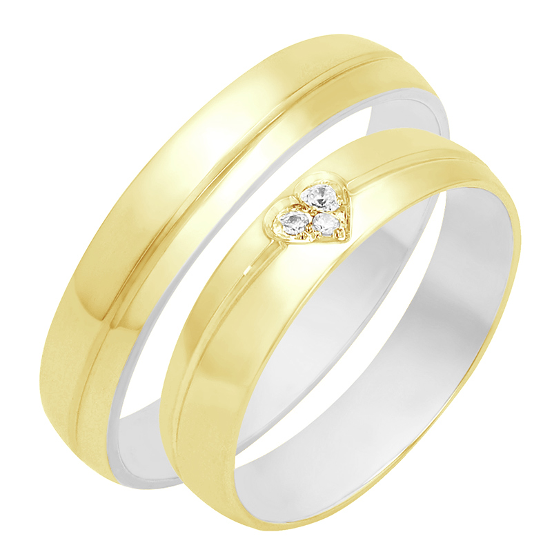 Romantische Eheringe aus Gold mit Diamanten Rexie 80466
