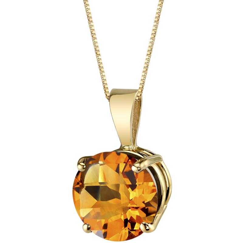 Goldene Halskette mit Citrin in Gelbgold 8226
