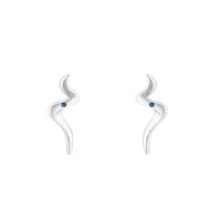 Silberne Ohrringe mit blauen Diamanten Kavi