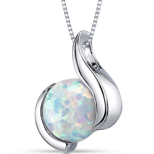 Silberne Halskette mit weißem Opal Thirumal
