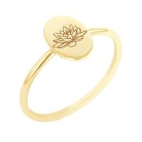 Ovaler Ring mit eingravierter Blume Agatha