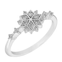 Silberner Ring mit einem Stern aus Lab Grown Diamanten Nighty