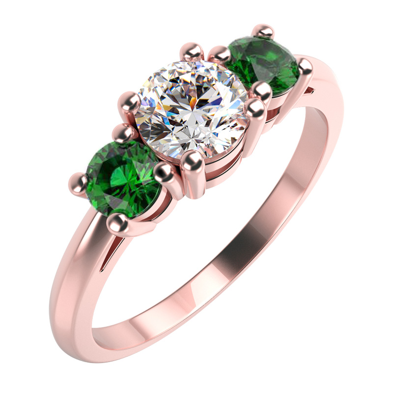 Verlobungsring mit Diamanten und Smaragden Rita 11427