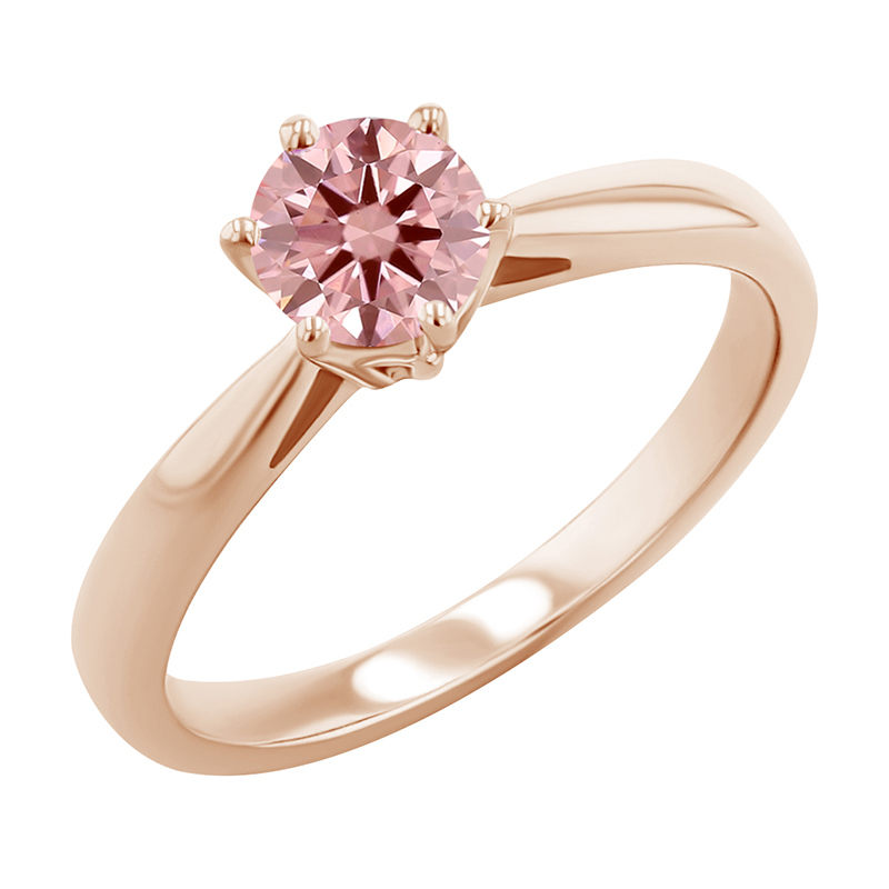 Verlobungsring mit einem zertifizierten Fancy Pink Lab Grown Diamanten Sati 124987