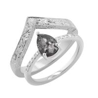 Set aus Ringen mit Salt and Pepper Diamanten und Lab Grown Diamanten Padma