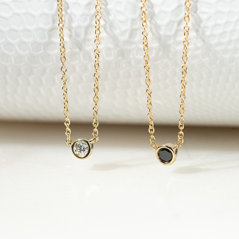 Minimalistische Halskette mit Diamanten Glosie 132037