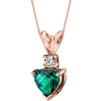 Goldanhänger mit Smaragd-Herz und Diamant Dorevie