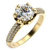 Goldener Verlobungsring mit Diamanten Lineas