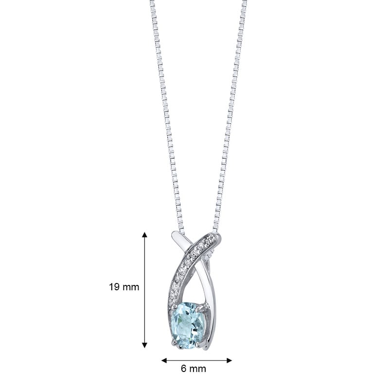 Silberne Halskette mit Aquamarin 21727
