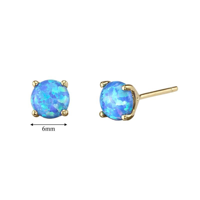 Ohrstecker aus Gold 585 mit blauen runden Opalen Hulda 22967
