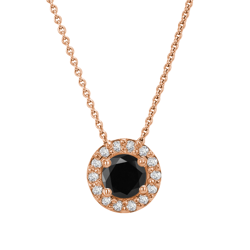 Halo-Halskette mit schwarzem Diamanten Vicky 2357