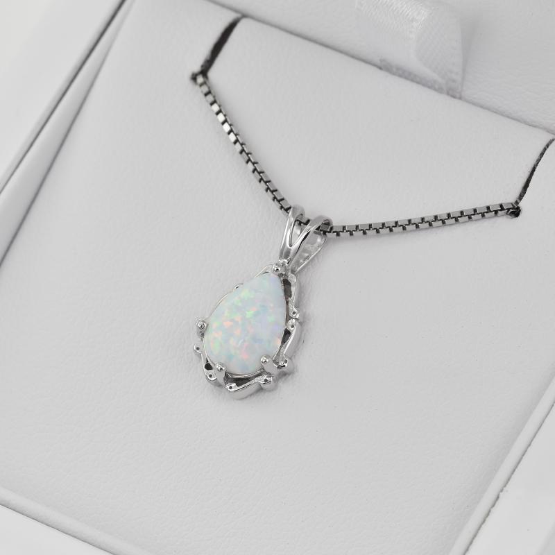 Weißer Opal in Silberanhänger Bara 27617