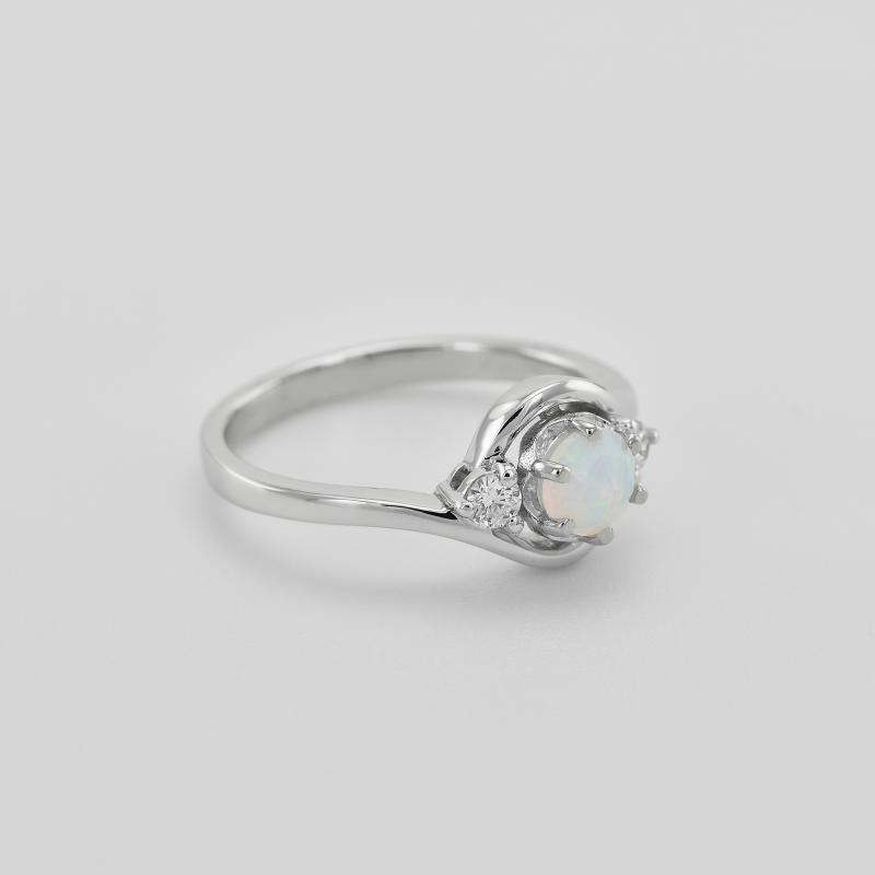 Goldener Verlobungsring mit Opal und Diamanten Eleie 29707