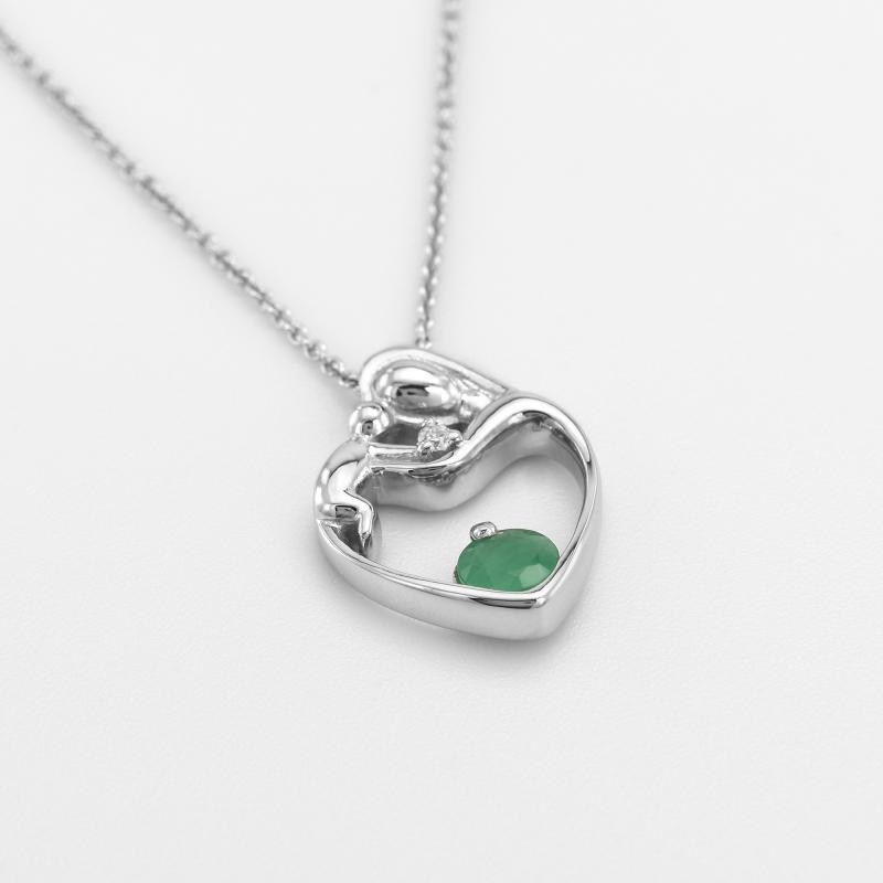 Anhänger Mutter und Kind mit Smaragd und Diamanten Ella 35117