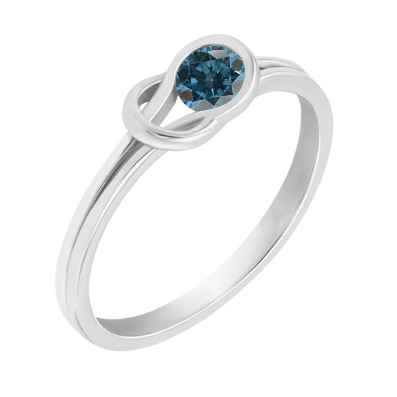 Romantischer Verlobungsring mit blauem Diamant Udyan 3917