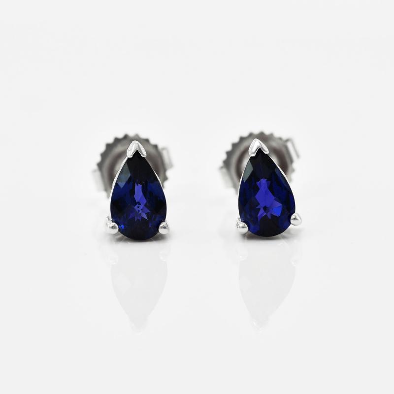 Silberne Ohrringe mit blauen Saphiren Aravan 3967