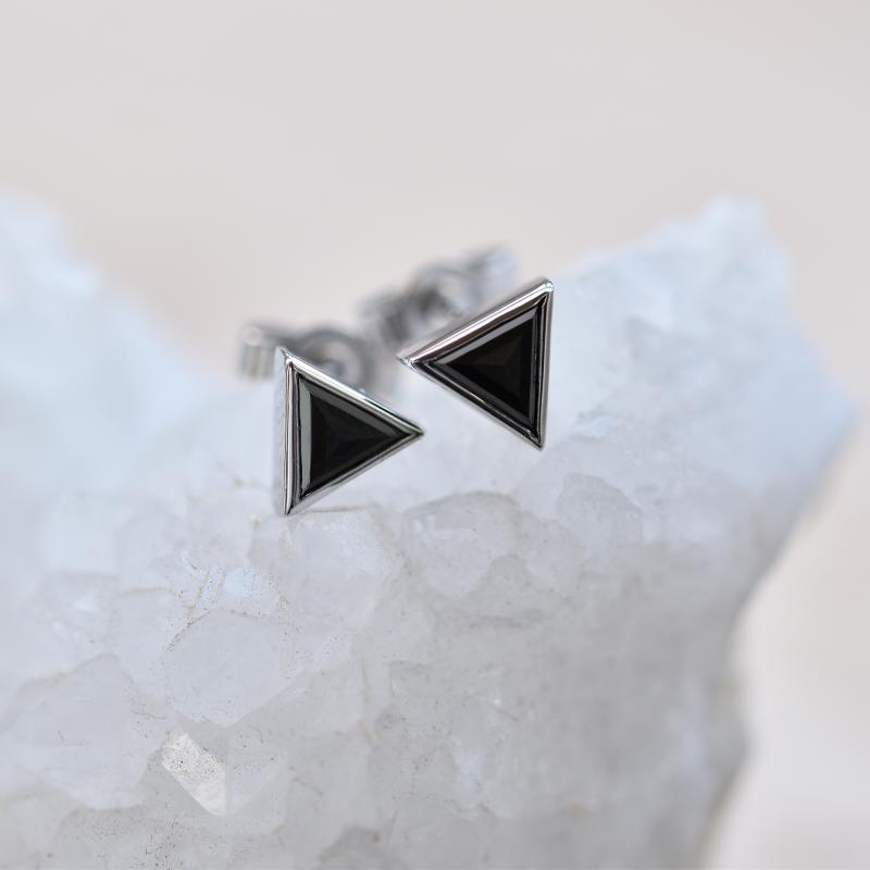 Schwarzen Dreieck Diamanten als Ohrringe 40197