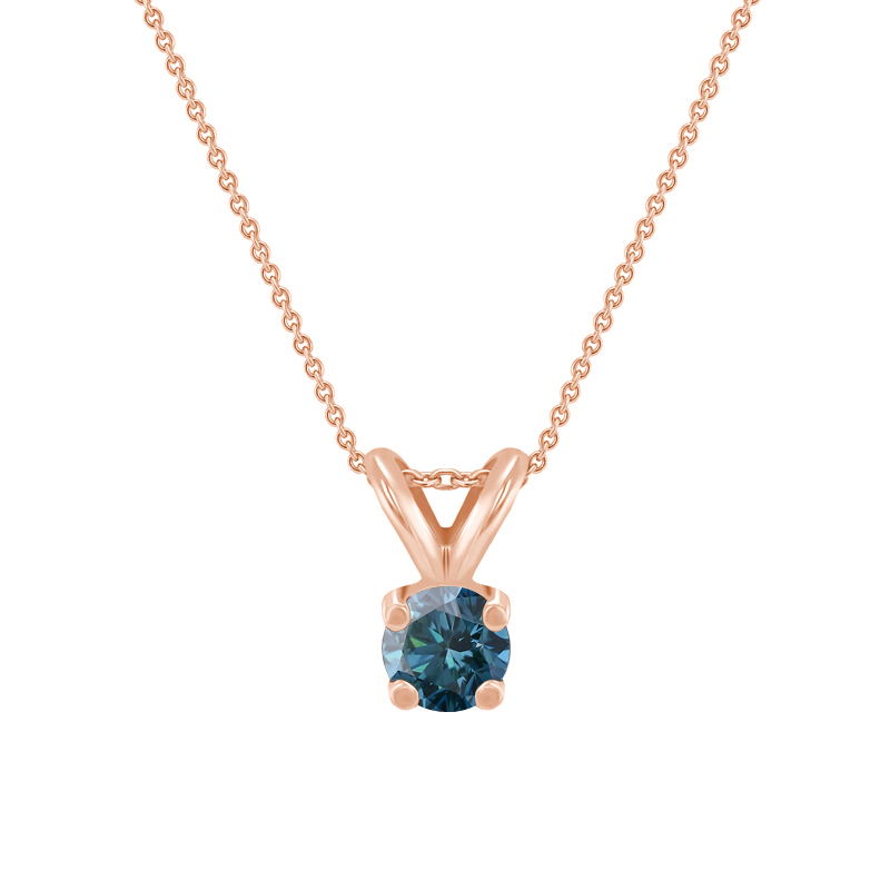 Blauer Diamant in goldener Halskette Lalom 40337