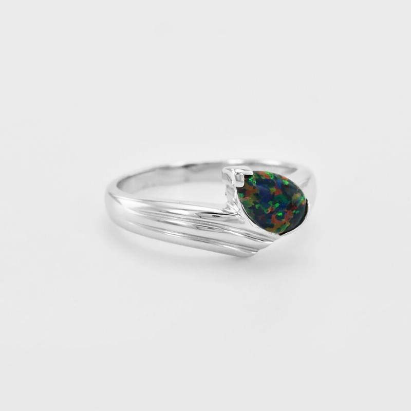 Ring in Silber mit schwarzem Opal Siewa 42607
