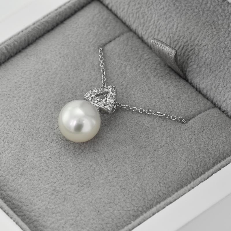Goldene Halskette mit Perle und Diamantdreick Beranga 42747