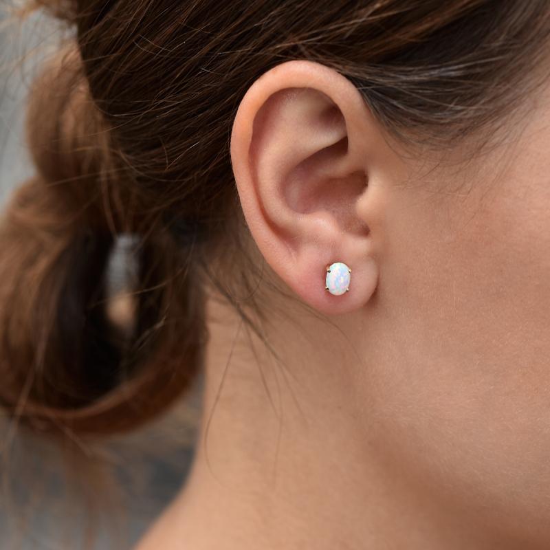 Weiße Opal Ohrringe 45357