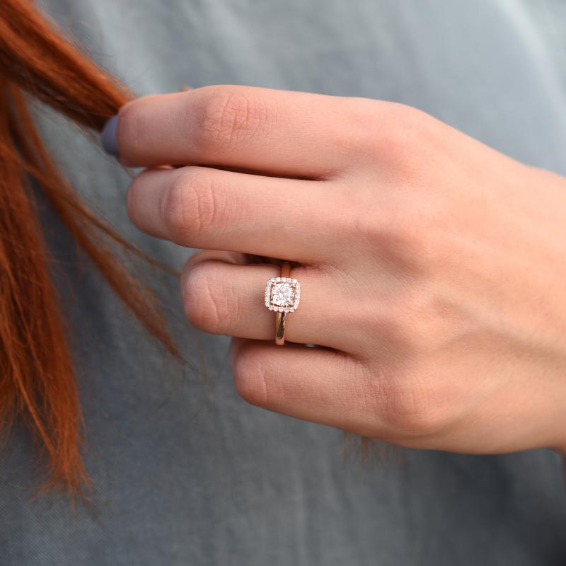 Verlobungsring aus Gold mit Prinzess-Diamanten Eleria 46057