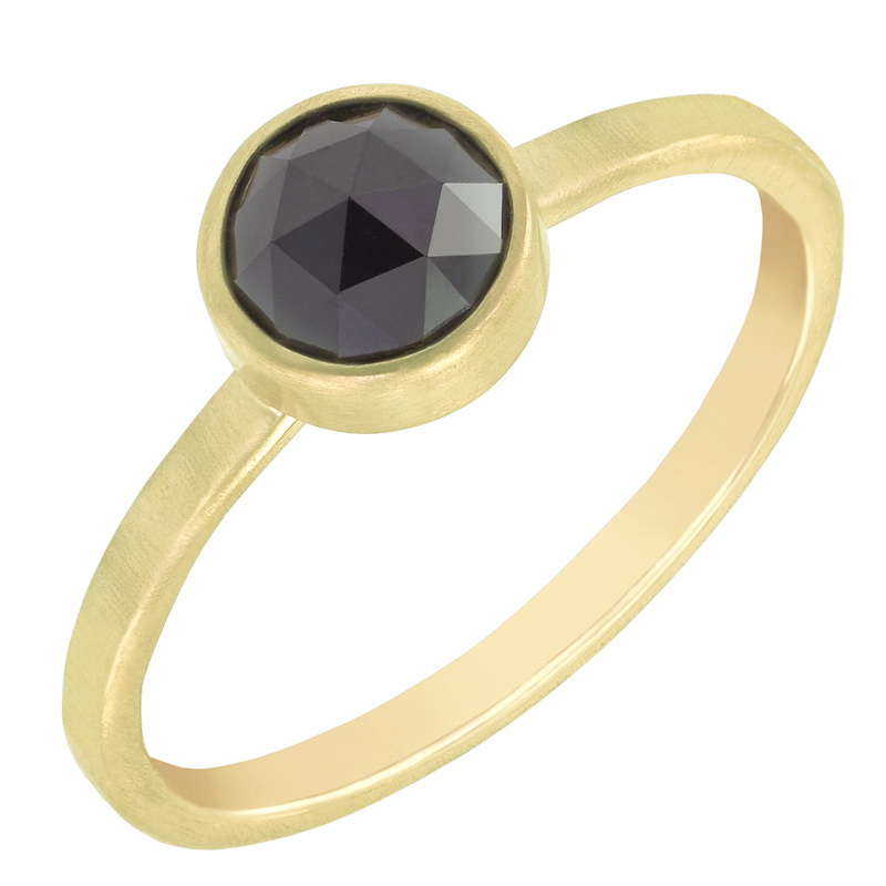 Goldring mit schwarzem Rosenschliff-Diamant Cleve 47857