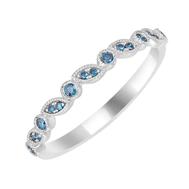 Ring aus Gold mit blauen Diamanten halbbesetzt Sango