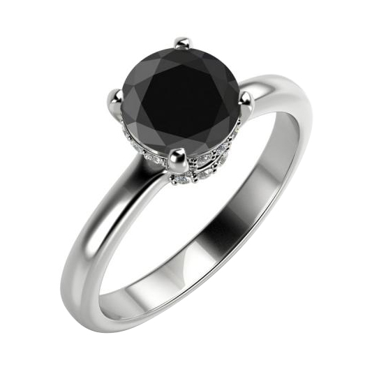 Verlobungsring mit schwarzem und weißen Diamanten Xela 59257