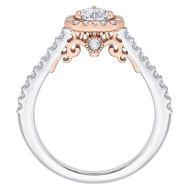 Verlobungsring mehrfarbig mit Diamant in Form von Herzen 60917