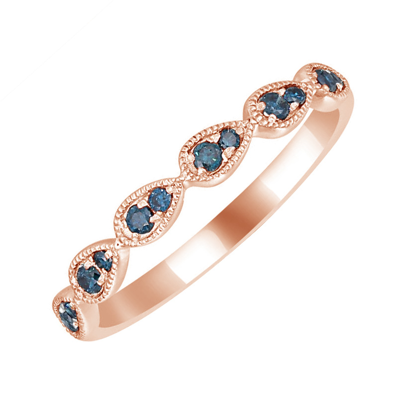 Halb-Eternity Ring mit blauen Diamanten Lacy 69767