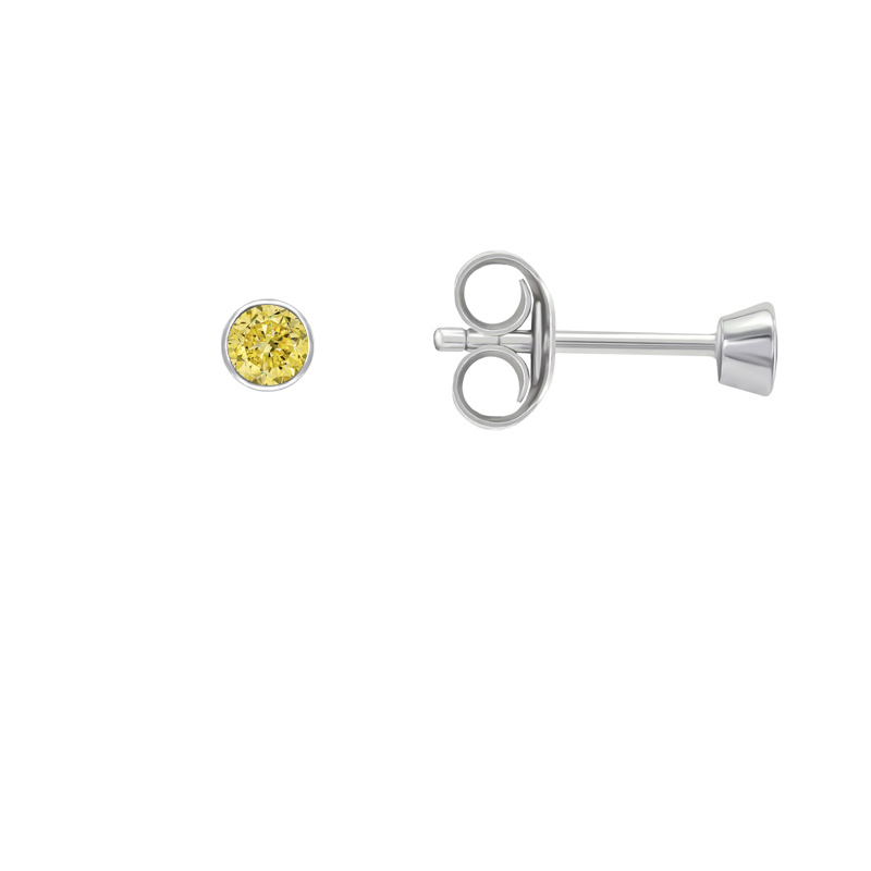 Bezel Ohrringe aus Platin mit gelben Diamanten Tofine 71077