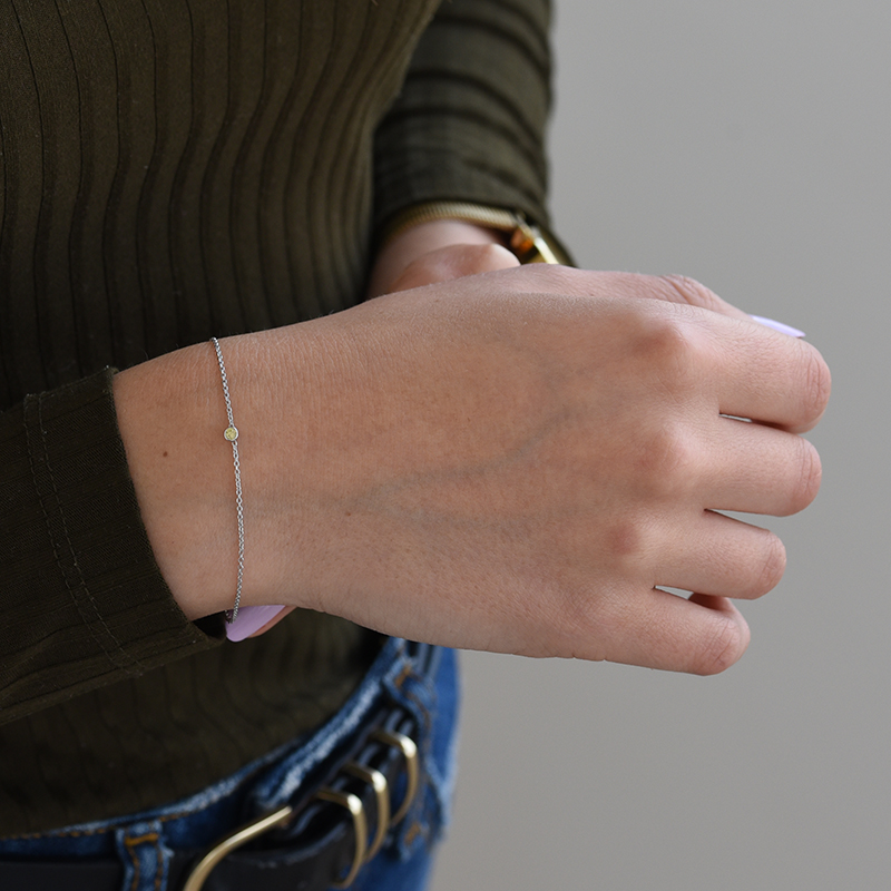Minimalistisches Armband aus Platin mit gelbem Diamant Bonato 71617