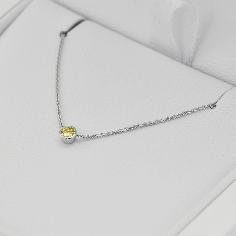 Minimalistische Halskette mit gelbem Diamant Anatole 71837