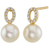 Goldene Perlen-Ohrringe mit Zirkonia Isobel
