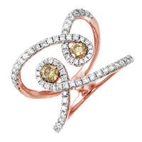 Goldener extravaganter Ring mit Diamanten Kiva