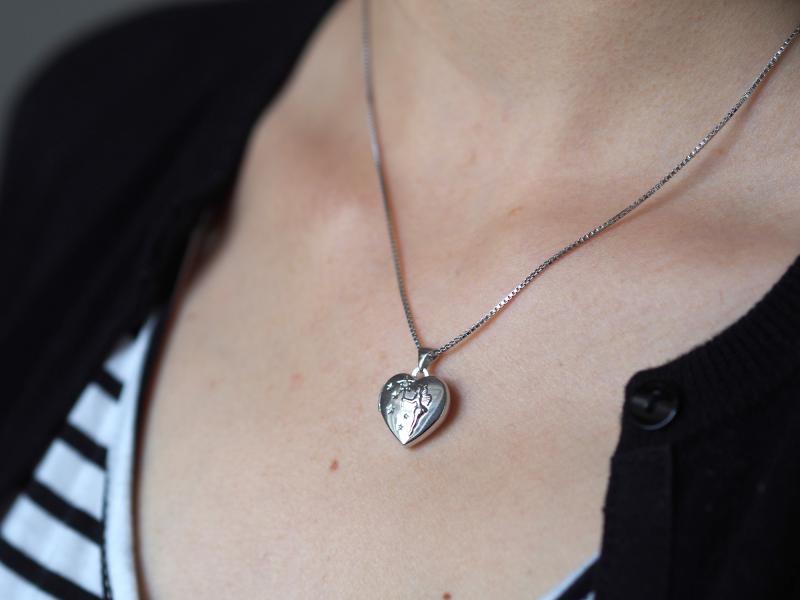 Herzchen-Medaillon aus Silber mit Diamanten Charise 8127