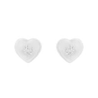 Silberne Ohrringe in Herzform mit Diamanten Petunia