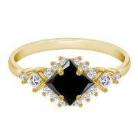 Perfekter Ring mit schwarzem Diamanten und Moissaniten Aquila