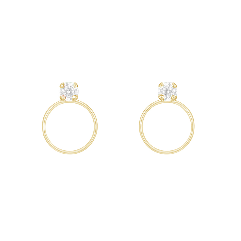 Goldene minimalistische Ohrringe mit Zirkonia Milla