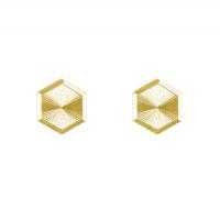 Goldene Ohrringe in Hexagon-Form