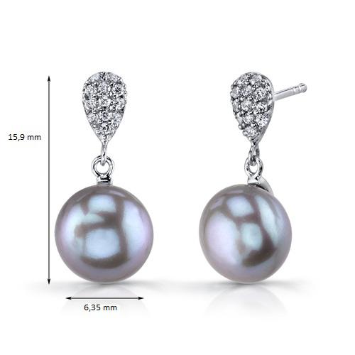 Silberne Ohrringe mit Perlen 8997