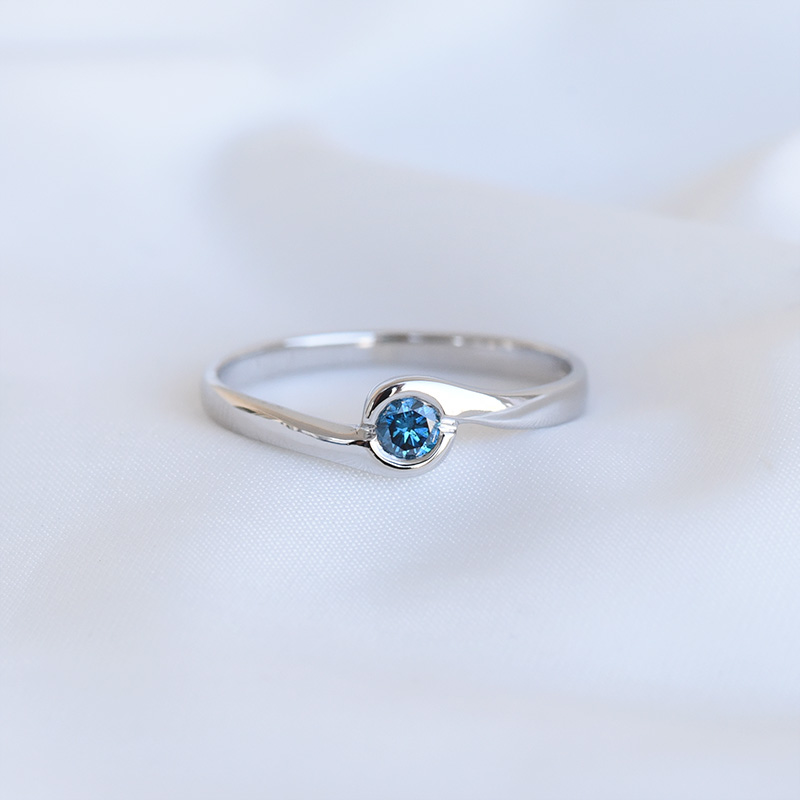 Verlobungsring mit blauem Diamant Zanzo 93487