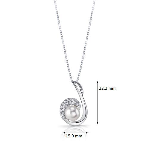 Silberne Halskette mit Perle Jizzi 9547