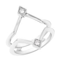 Origineller Ring in V-Form mit Diamanten Danis